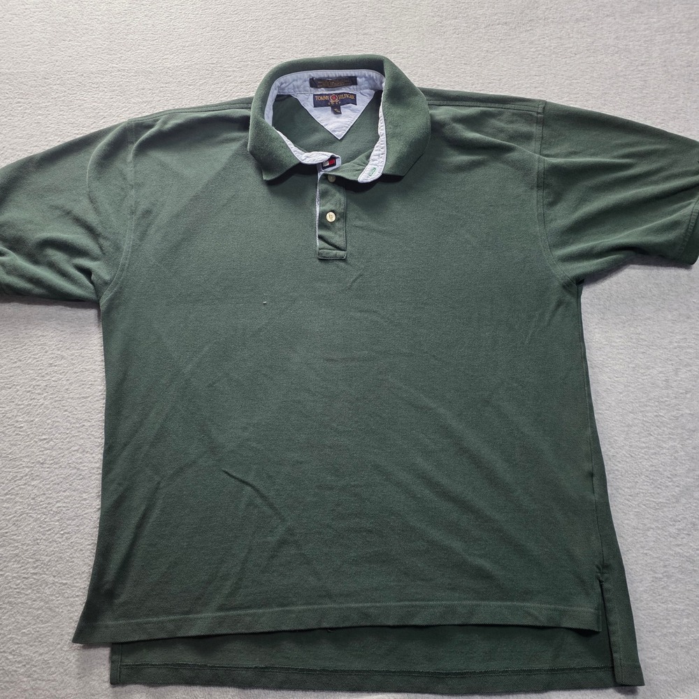Tommy Hilfiger Golf Polo Shirt Mens XL Green Short Sleeve Cotton Pique Classic